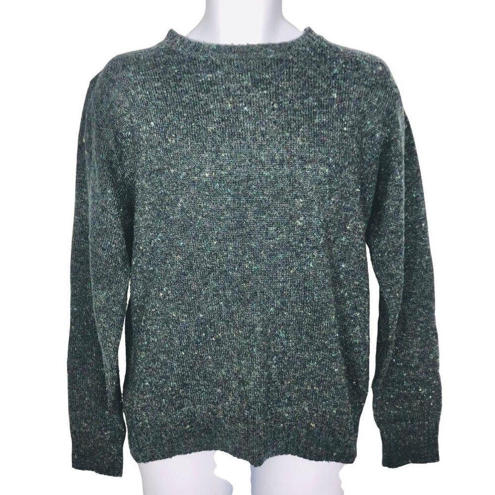 Vintage 80s Sweater Mens L Blue Long Sleeve Crew Neck Wool Acrylic